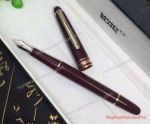 Fake Montblanc Meisterstuck Fountain Pen Red & Rose Gold Clip